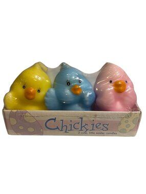 Whispering Chicks Easter Candle Set By Premier Candle Corp Lot of 3 Chicks New